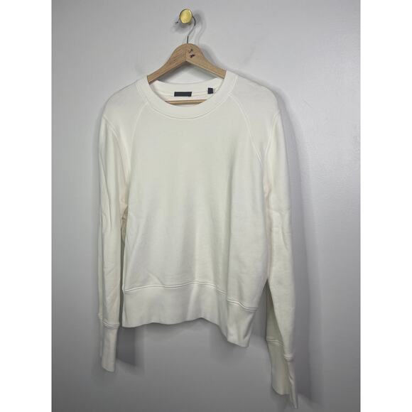NEW ATM French Terry Garment  Dye Vintage Raglan Sweater Women's White Sz: Large - Picture 3 of 10